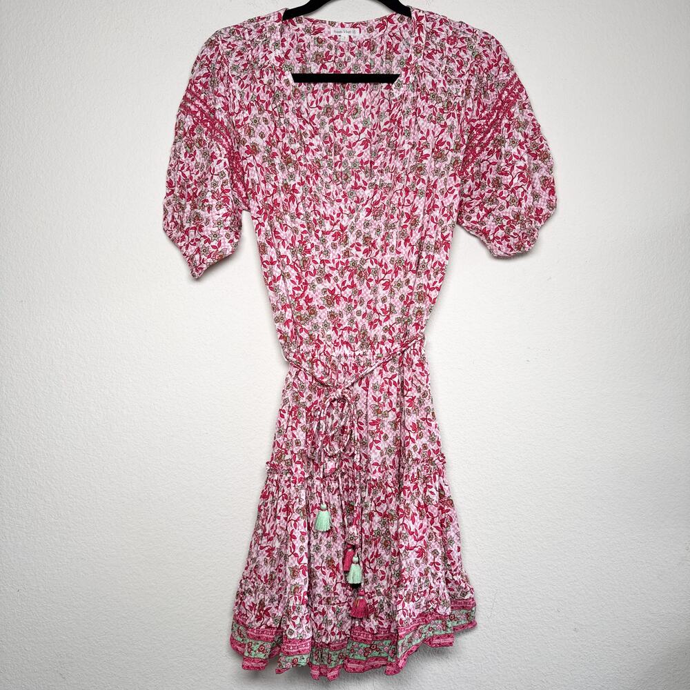Poupette St Barth Floral Tassel Tiered Mini Dress – Size S - Picture 3 of 13